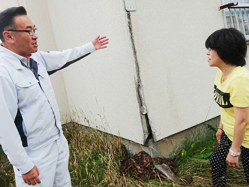 被害に遭われた白石区民のお宅を訪問