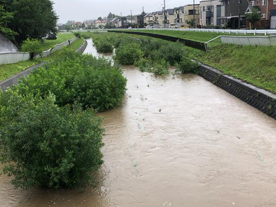 断続的な大雨のため区内を巡回しました
