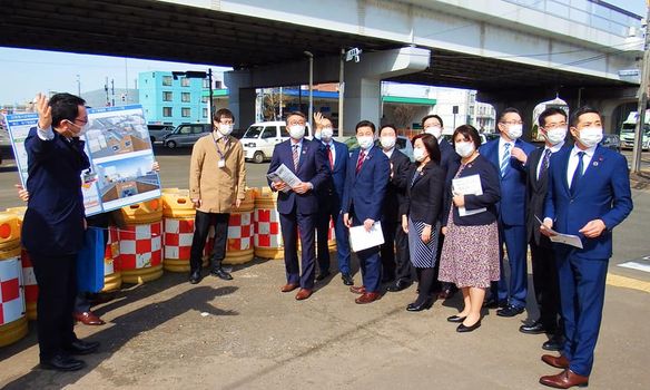 札幌市議会公明党で都心アクセス道路の現地視察を行いました